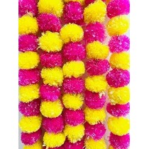 Garlands Dark Pink- Yellow  (Ganpati Decoration) - 1 stk