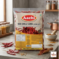 Aachi Red Chilli Long with Stem - 100 Gm