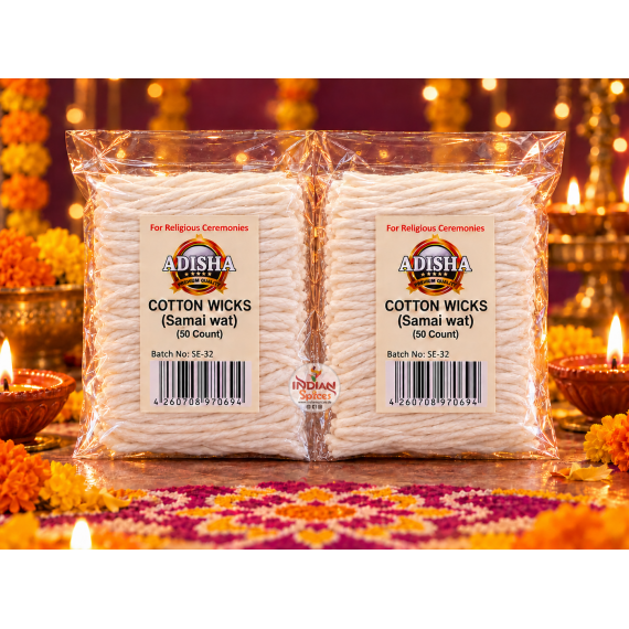 Adisha cotton Wicks (Samai Wat) - 50 Count