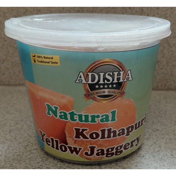 Adisha Natural Kolhapuri Yellow Jaggery - 500 Gm