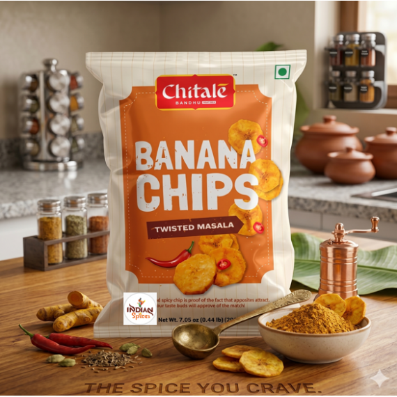 Chitale Bandhu - Banana Chips ( Twisted Masala )  - 200 Gm