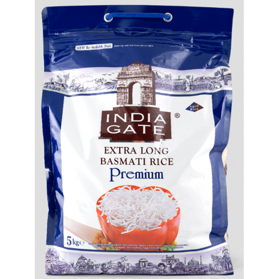 India Gate Extra Long Premium Basmati Rice - 5 KG